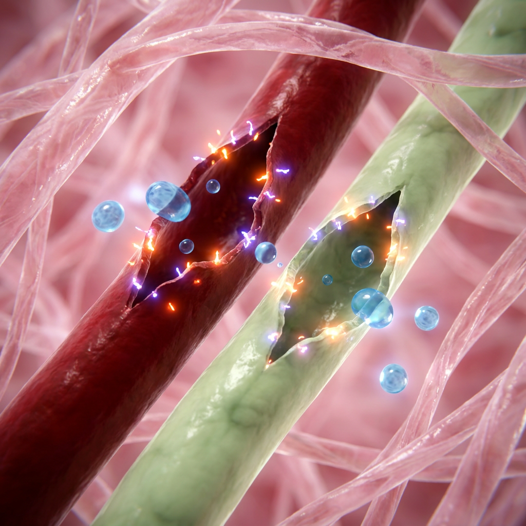 Parois lymphatiques qui laissent filtrer l'eau