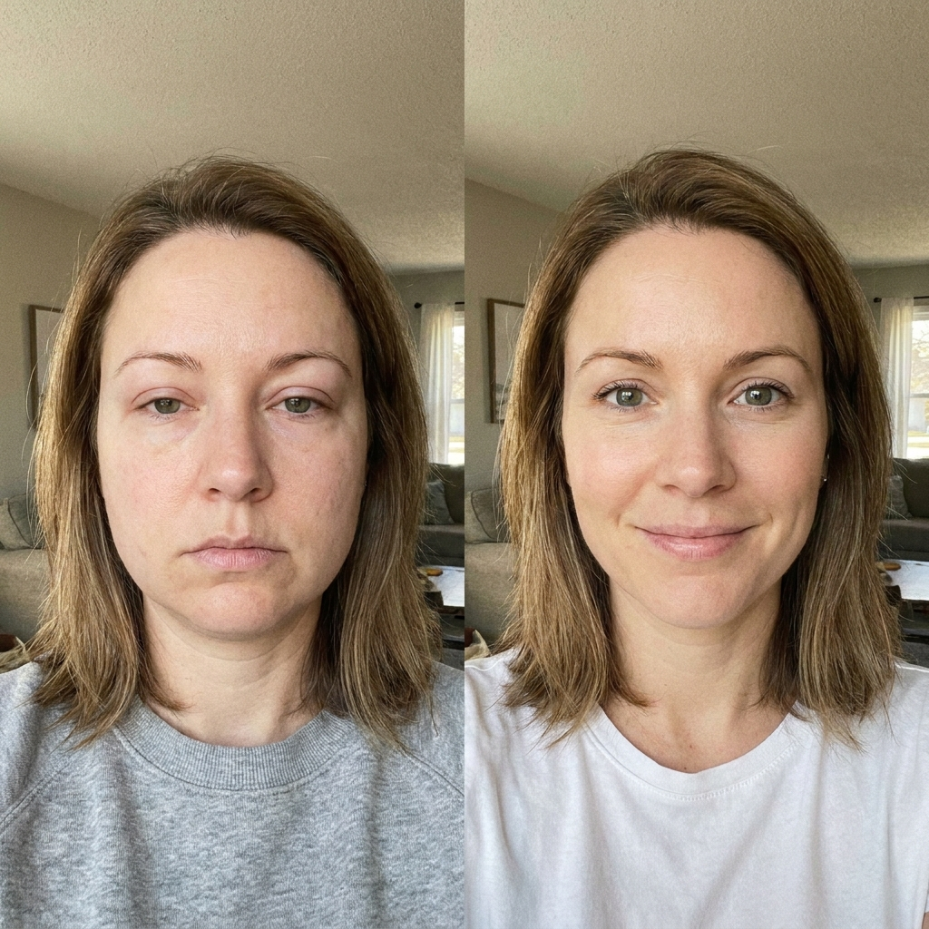 Visage avant après