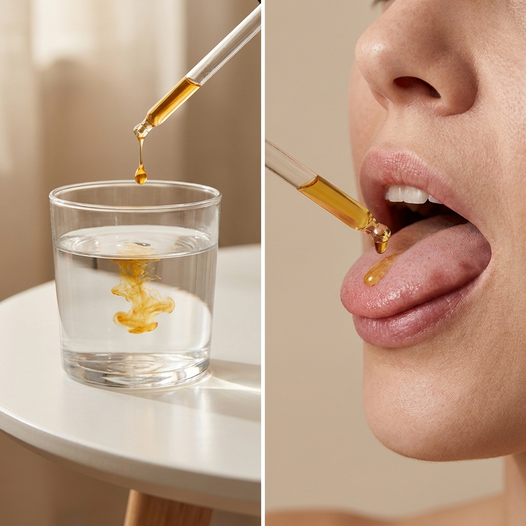 2 ml dans un verre d'eau ou sous la langue